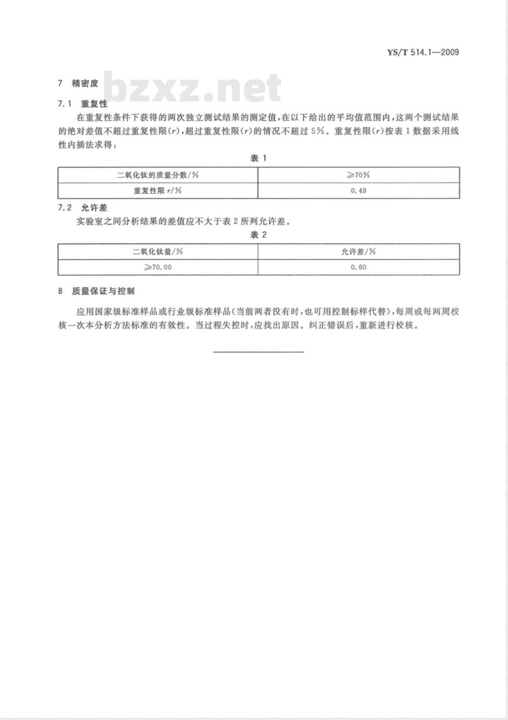 YS/T 514.1-2009 高钛渣、金红石化学分析方法 第1部分：二氧化钛量的测定 硫酸铁铵滴定法