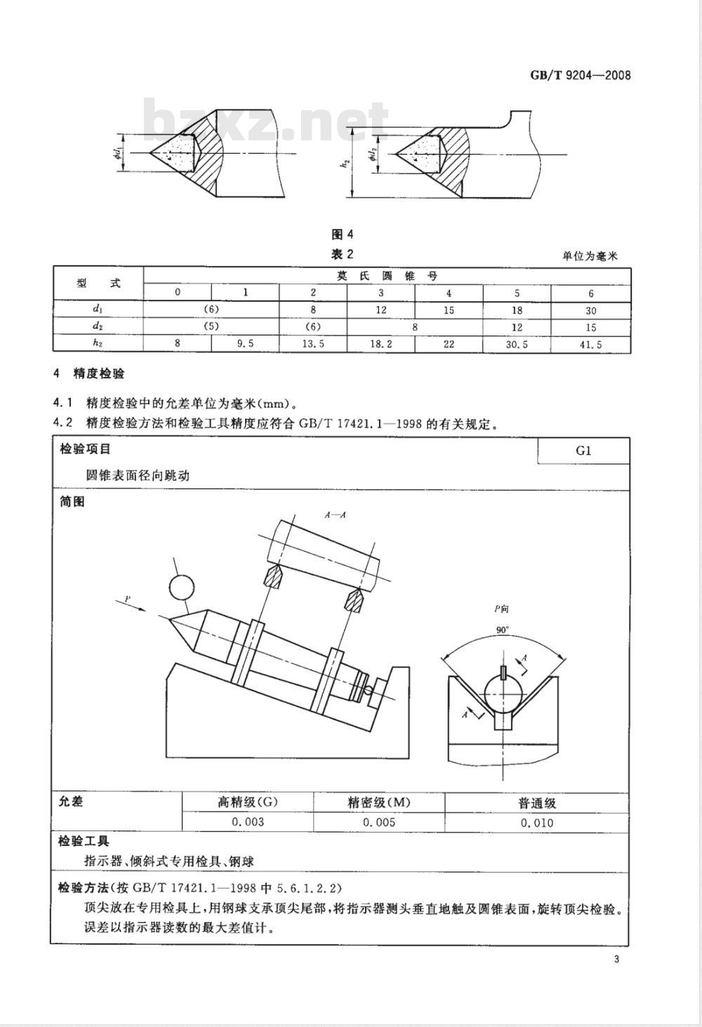 GB/T 9204-2008 固定顶尖