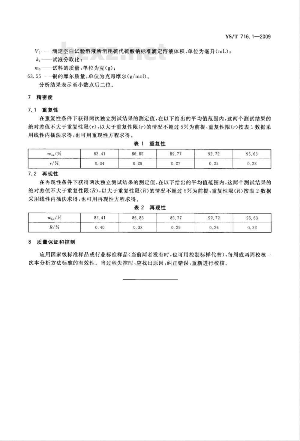 YS/T 716.1-2009 黑铜化学分析方法 第1部分：铜量的测定 硫代硫酸钠滴定法