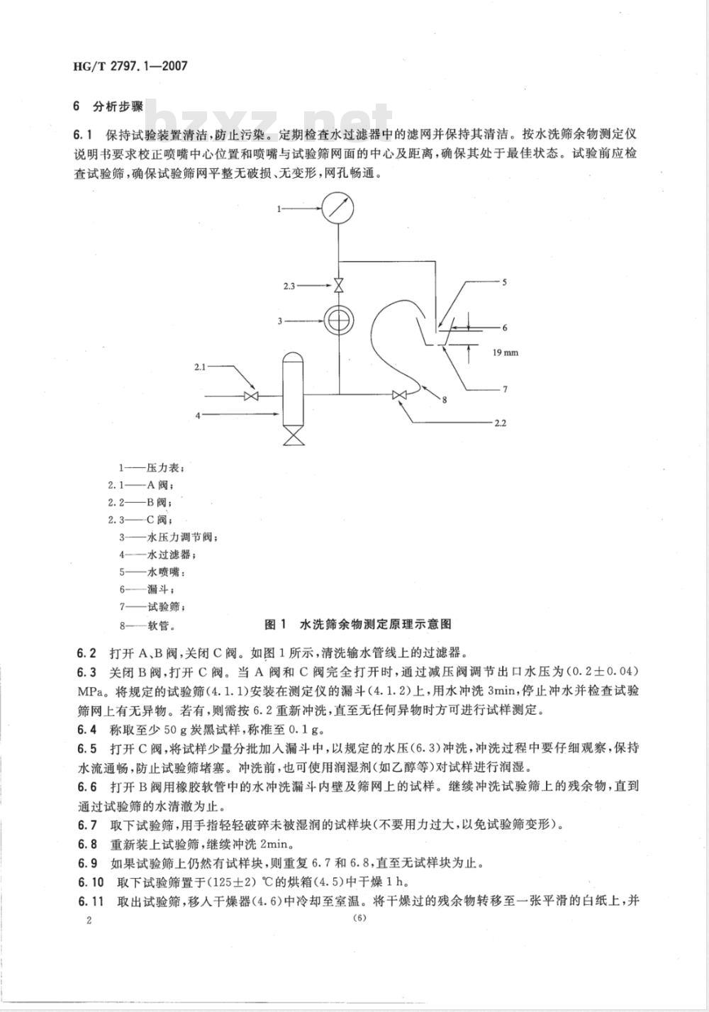 HG/T 2797.1-2007 硅铝炭黑 第1部分：筛余物的测定 水冲洗法