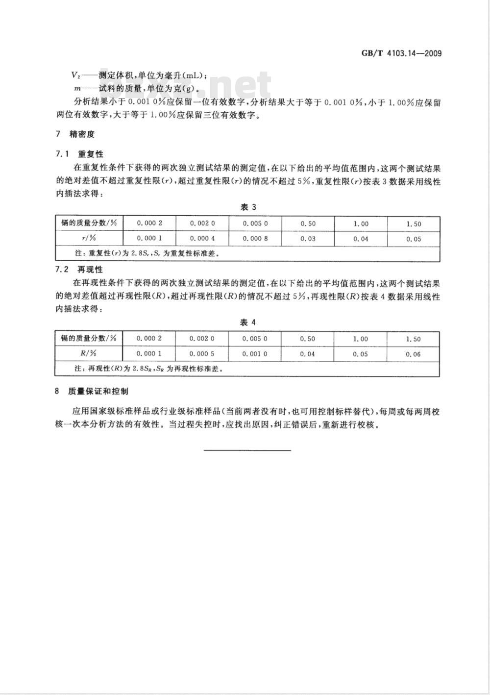 GB/T 4103.14-2009 铅及铅合金化学分析方法 第14部分：镉量的测定 火焰原子吸收光谱法