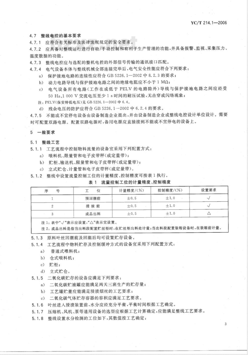 YC/T 214.1-2006 烟草机械 二氧化碳膨胀叶丝生产线 第1部分：设计导则