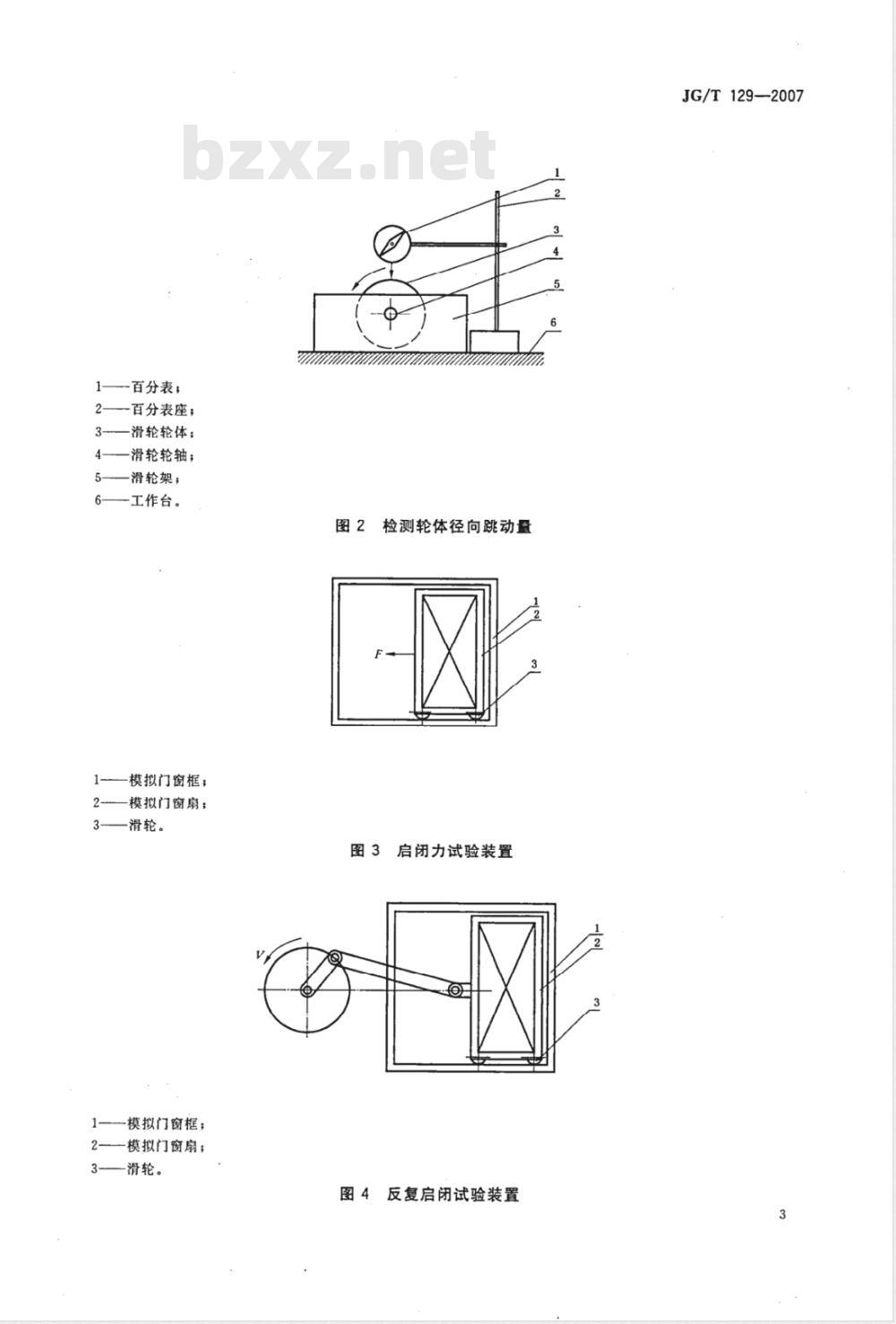 JG/T 129-2007 建筑门窗五金件 滑轮