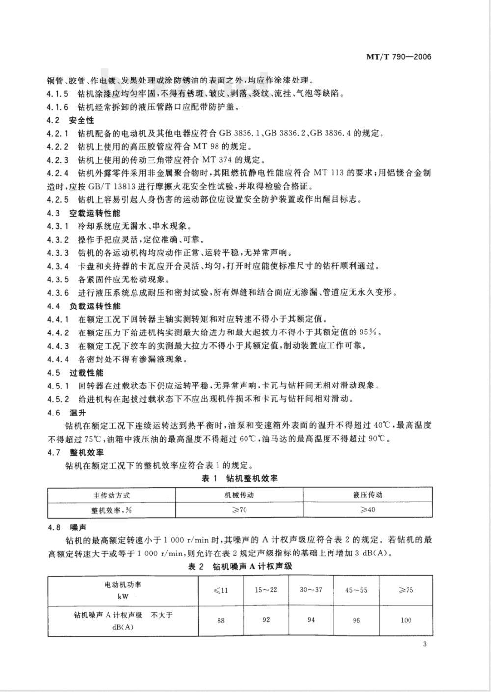 MT/T 790-2006 煤矿坑道勘探用钻机