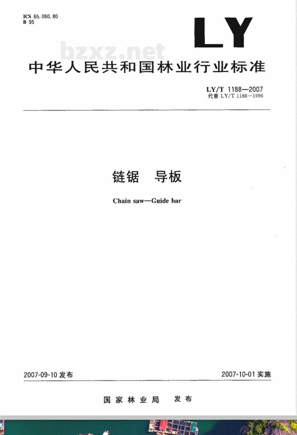 LY/T 1188-2007 链锯 导板
