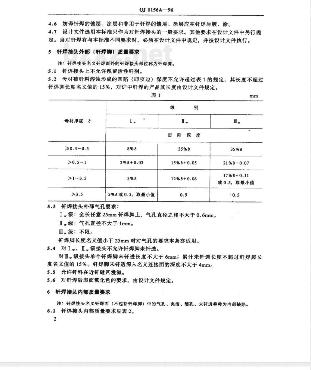QJ 1156A-1996 钢件硬钎焊技术条件