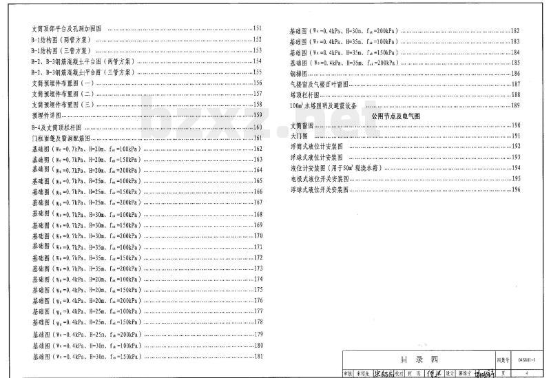 04S801-1 钢筋混凝土倒锥壳保温水塔（50m3、3100m3）