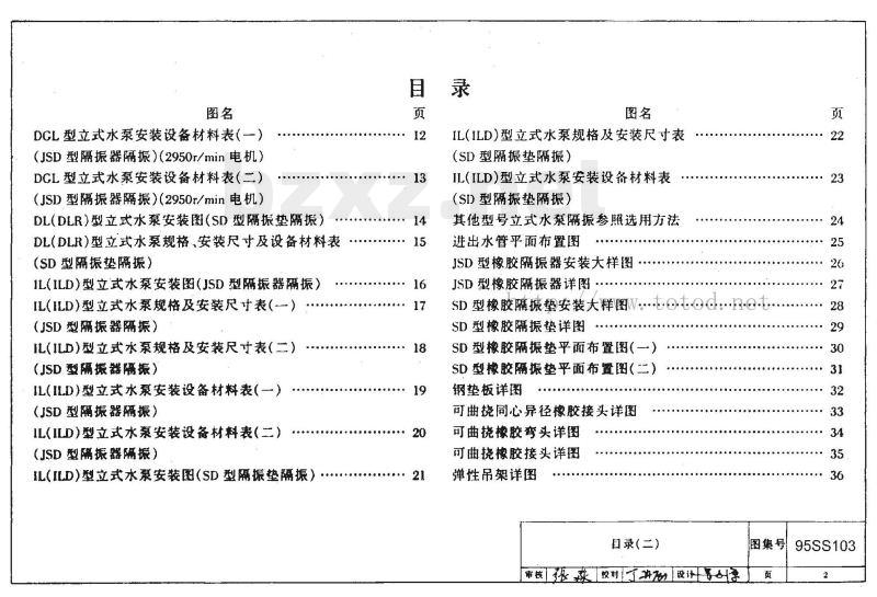 95SS103 立式水泵隔振及其安装