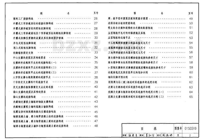 01(04)SG519 多、高层民用建筑钢结构节点构造详图（2004年局部修改版）