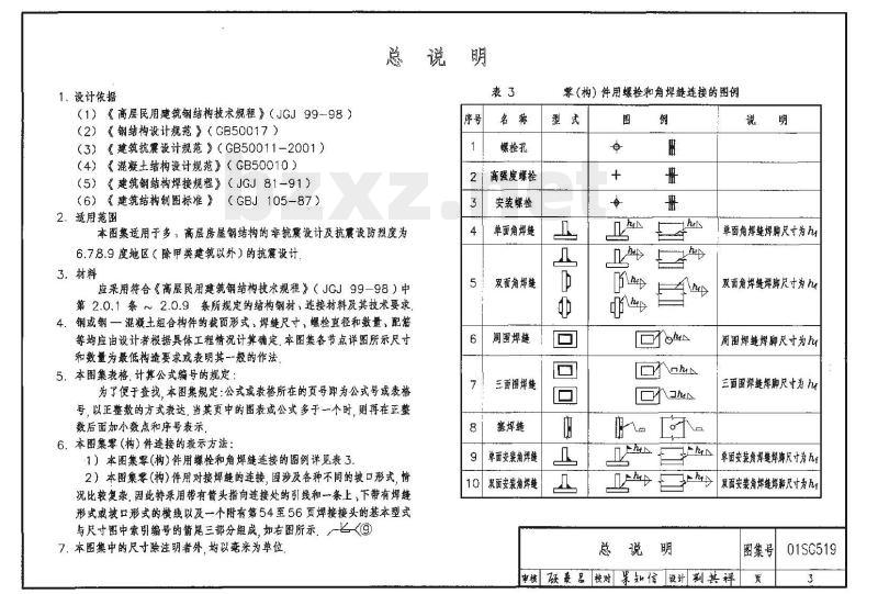 01(04)SG519 多、高层民用建筑钢结构节点构造详图（2004年局部修改版）