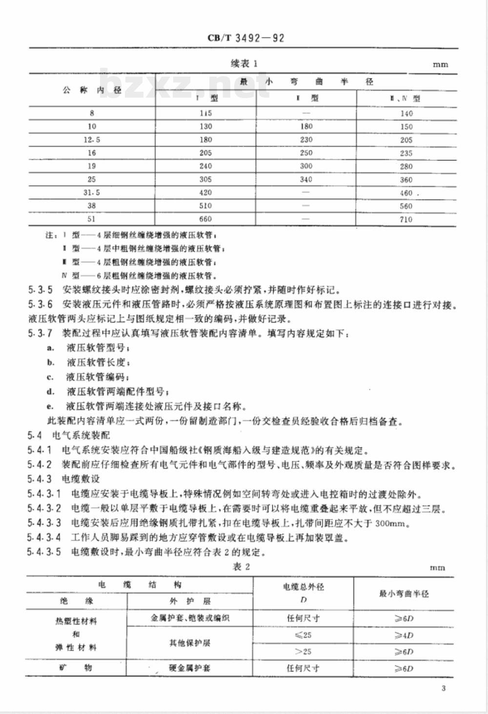 CB/T 3492-1992 船用臂架起重机安装技术要求