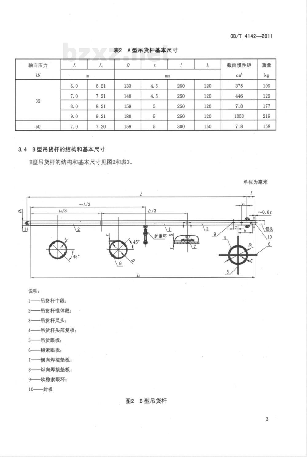CB/T 4142-2011船用轻型吊货杆 