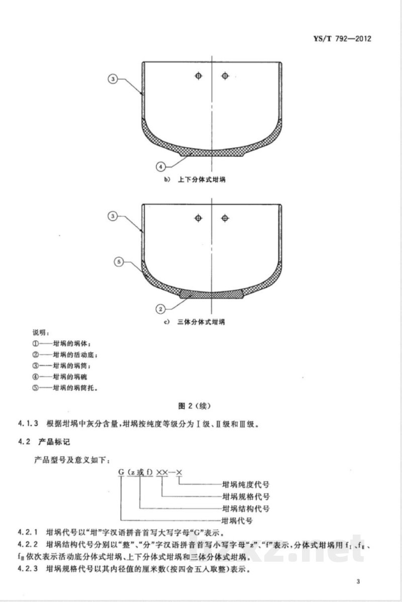 YS/T 792-2012单晶炉用碳/碳复合材料坩埚 