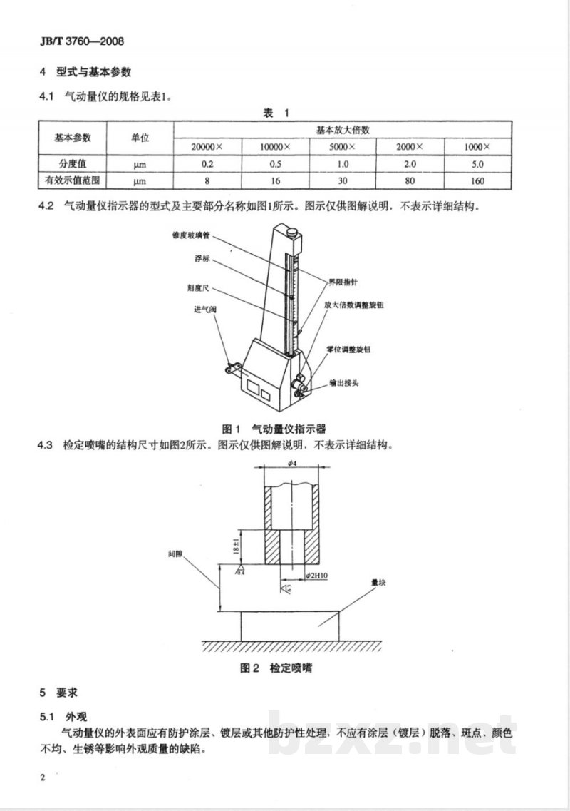 JB/T 3760-2008 浮标式气动量仪