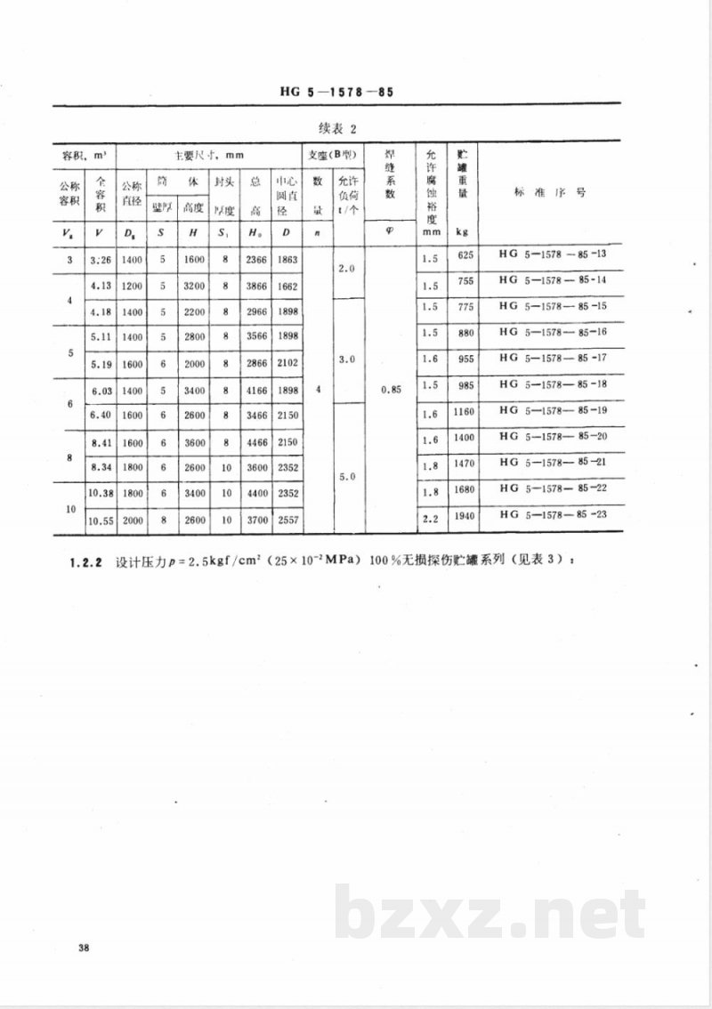 HG/T 3152-1985 立式椭圆形封头(悬挂式支座) 贮罐系列