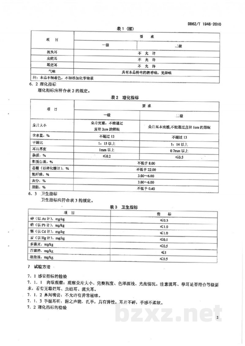 DB62/T 1946-2010地理标志产品 康县黑木耳